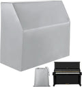 Upright Piano Cover Grey Silver-coated Oxford - Dustproof Protection