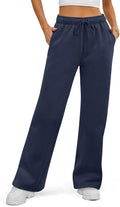Womens Fleece Lined Wide Leg Sweatpants - Cozy Fall/Winter Wear