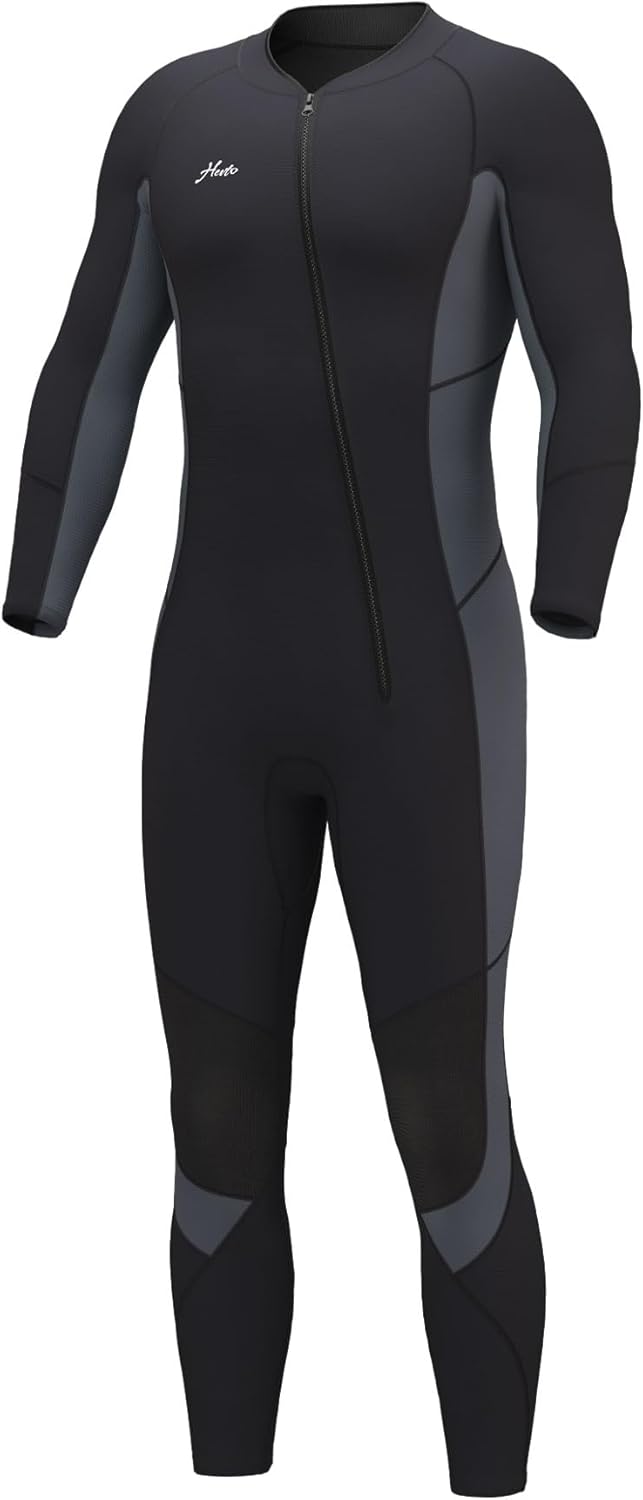 Hevto Wetsuits Men 3/2mm Neoprene Front Zip Shorty Full Wet Suit