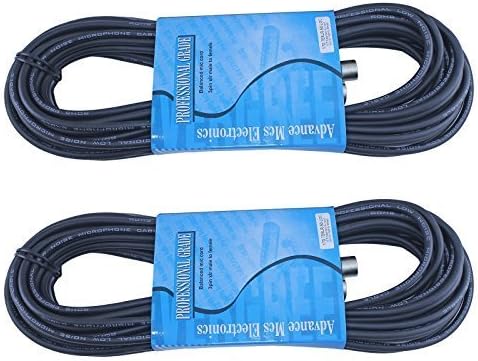 2 Pack Shielded 100 Foot Male to Female XLR Mic Audio Cable