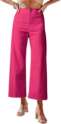 miduo Womens High Waisted Cropped Wide Leg Pants - Stretchy