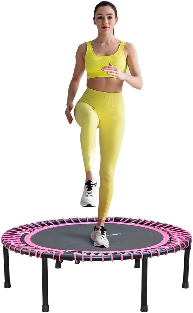 Fitness Trampoline for Adults and Kids - Safe Indoor Rebounder