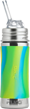 Pura Kiki 11oz Stainless Steel Straw Bottle - Plastic-Free Kids Bottle