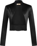Belle Poque Women's Vintage Cropped Shrug Ruffled Bolero Cardigan