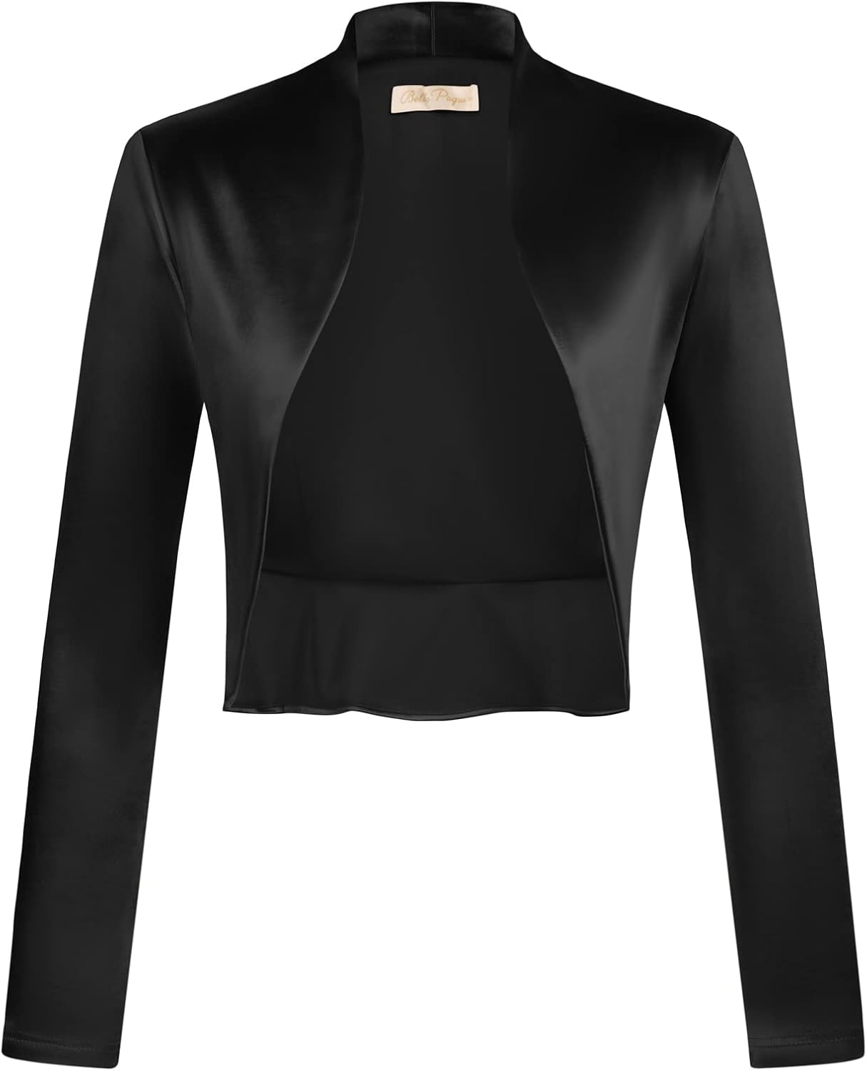 Vintage Cropped Shrug Open Front Long Sleeve Ruffled Cardigan
