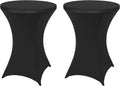FestiCorp Spandex Black Cocktail Table Cover 2 Pack - Fitted Stretch