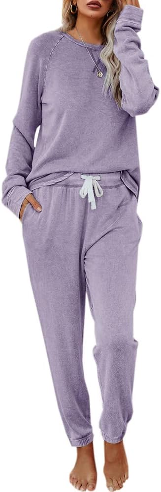 Eurivicy Women's Solid Sweatsuit Set for Cozy Casual Style