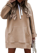 Women Oversized Hoodie Dress Pullover - Cozy Winter Kangaroo