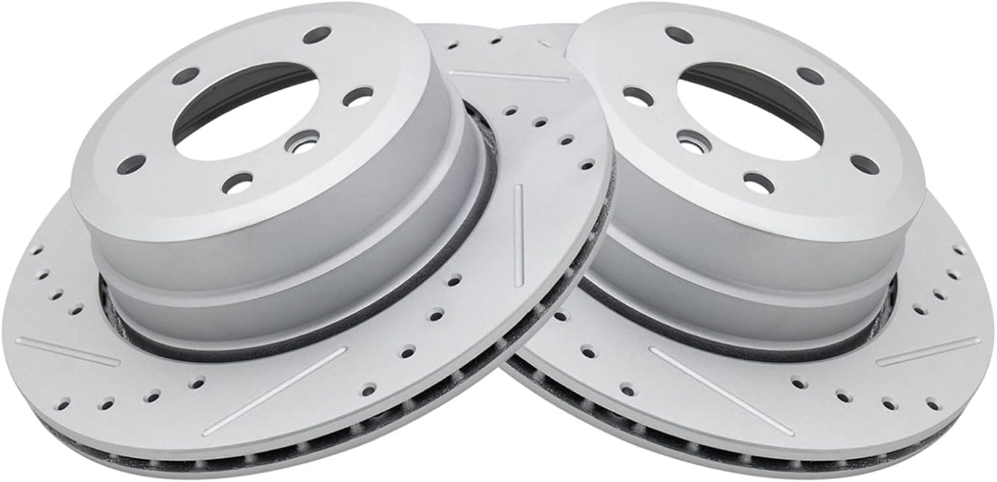 TRQ Rear Performance Brake Rotors Set for BMW 525xi 528i 530xi
