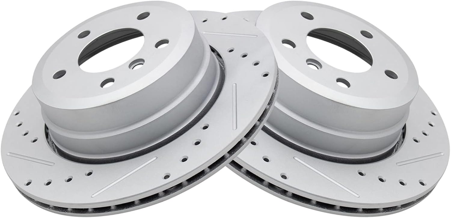 TRQ Rear Performance Brake Rotors Set for BMW 525xi 528i 530xi