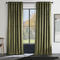 Topfinel Olive Green Curtains 90 in Length - Velvet Room Darkening