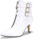 Pointed Toe Two Strap Ankle Booties - 3in Kitten Heel IDIFU