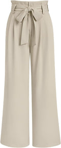 Wide Leg Dress Pants for Women - Elegant Paperbag Trousers