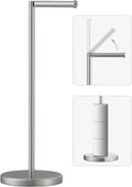 Brushed Nickel Toilet Paper Holder Stand - Stable 4-Roll Storage