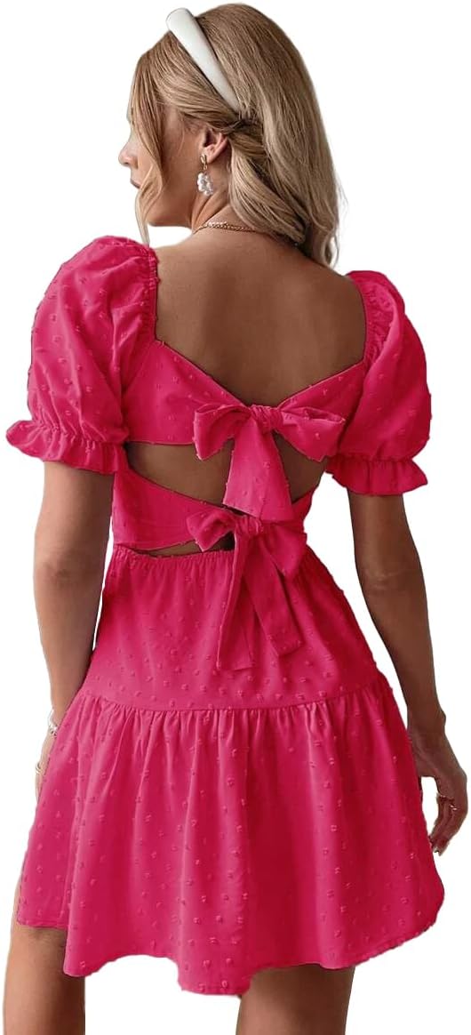 Narecte Summer Dresses for Women 2025: Tie Backless Mini Dress