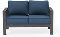 UDPATIO Outdoor Loveseat Aluminum Sofa - Comfortable 5in Cushions