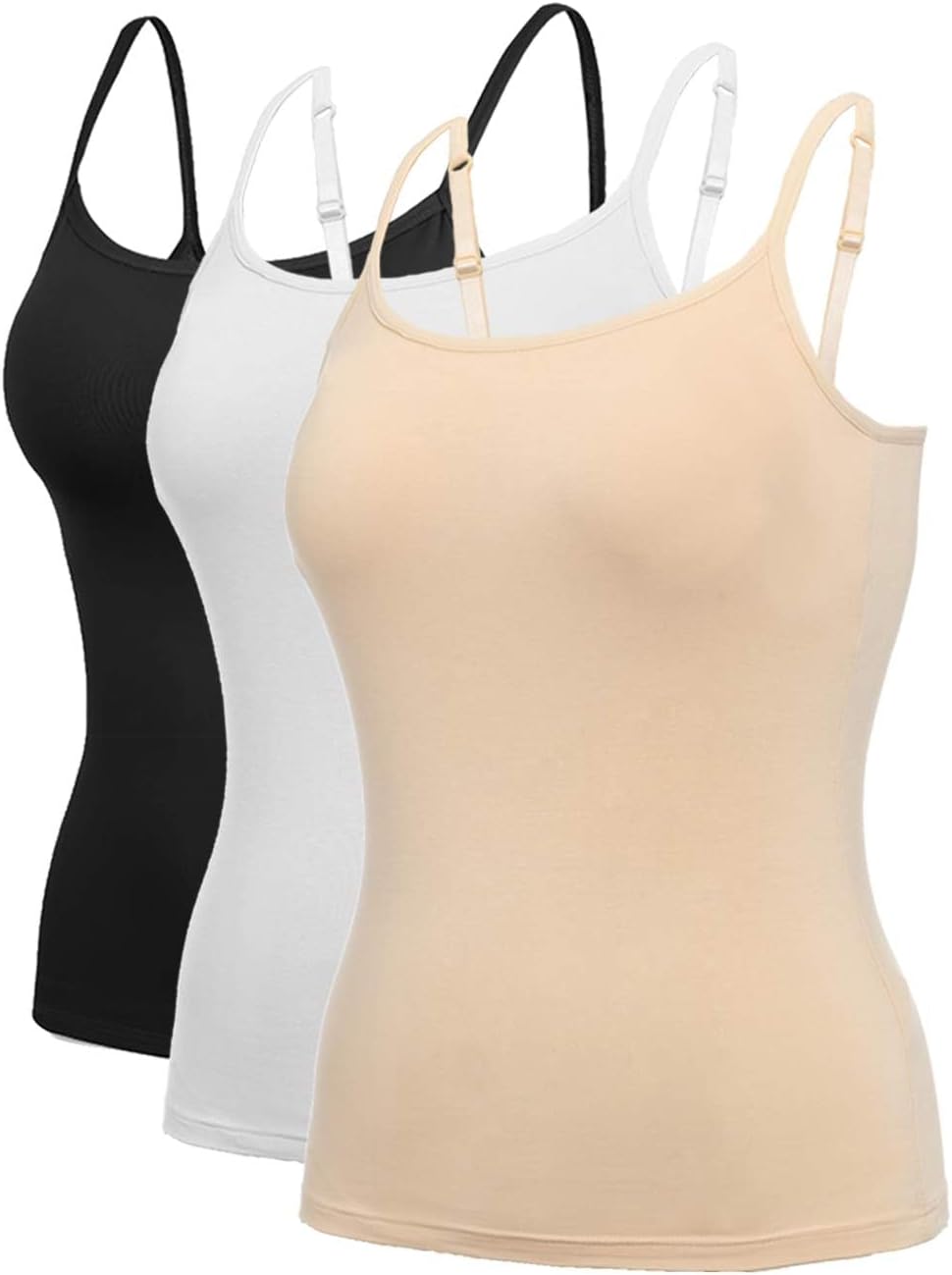 Womens Tank Tops Adjustable Strap Camisole with Built-in Bra