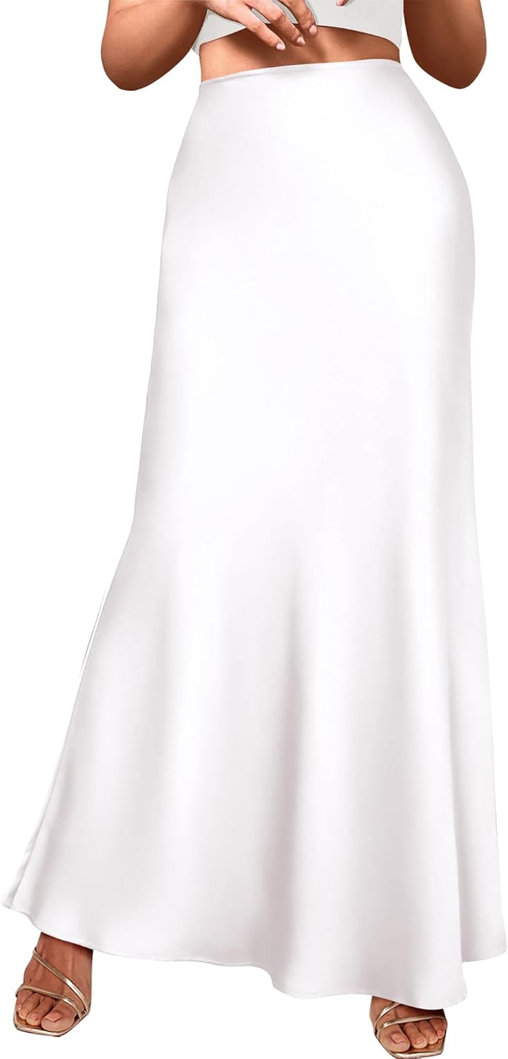 BTFBM Womens Fall Skirts High Waisted Mermaid Maxi Skirt