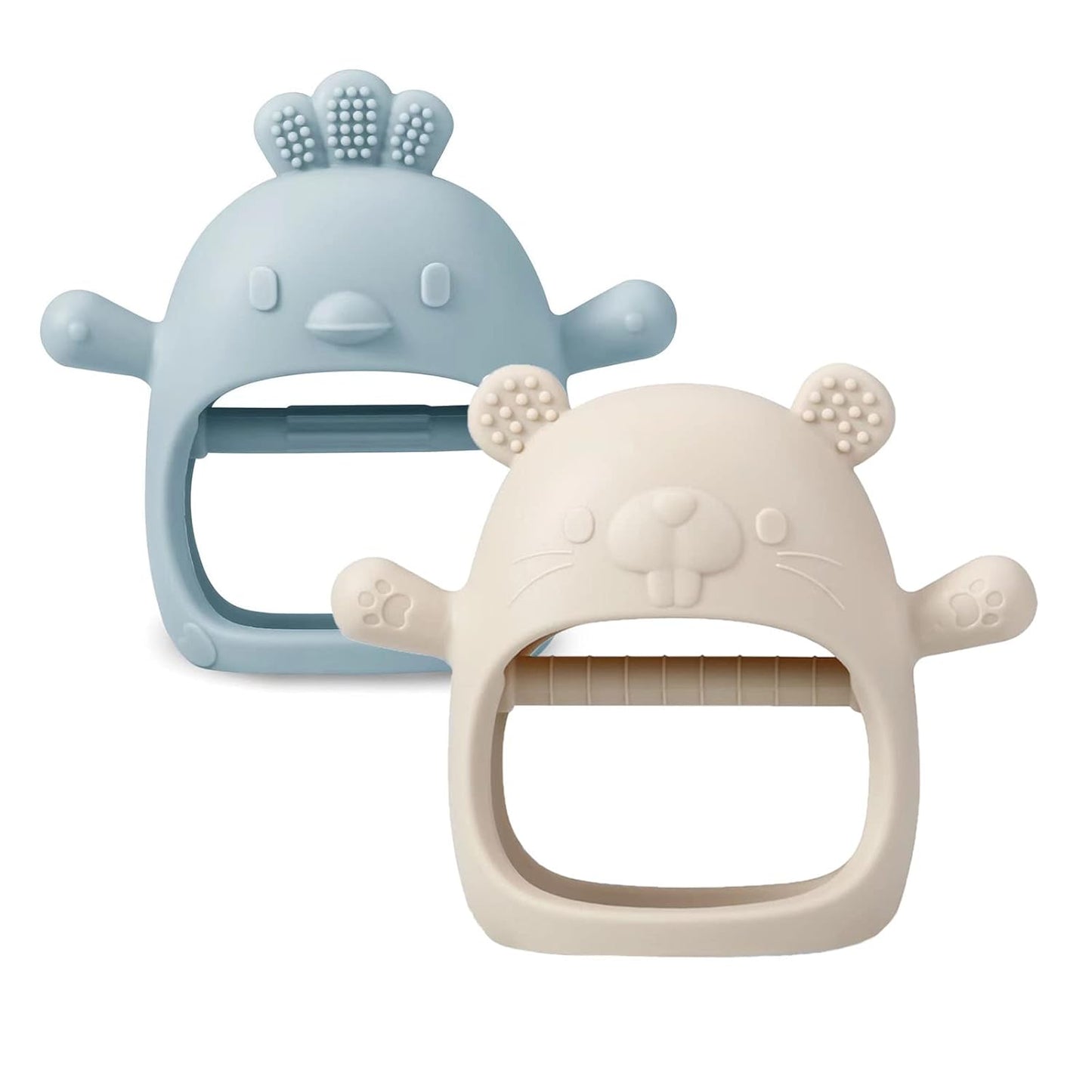 PandaEar Dual Pack Baby Teething Mitts | Soothe Teething Pain