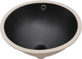 Undermount Black Bathroom Sink 18x15 in - Sleek Undermount Porcelain