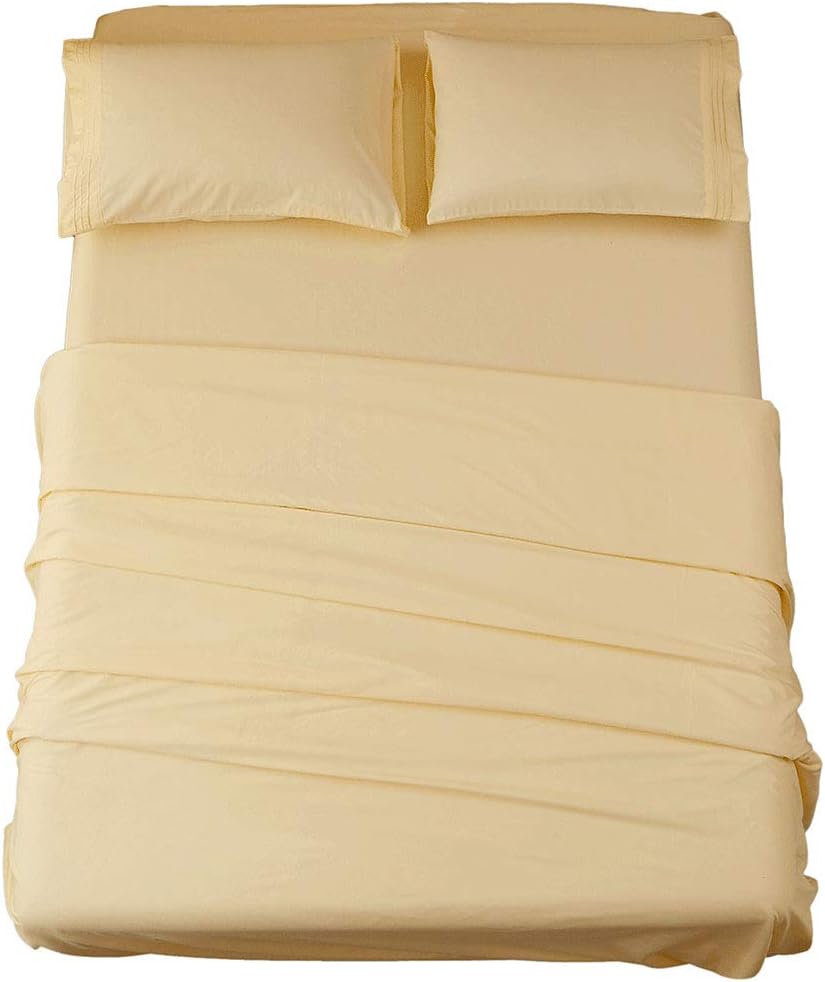 SONORO KATE Twin Ivory Bed Sheet Set - Super Soft Microfiber