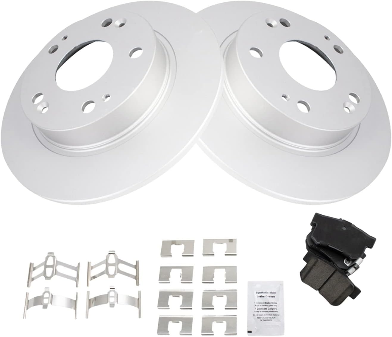 TRQ Rear Brake Pad & Rotor Kit for Acura ILX and Honda Civic