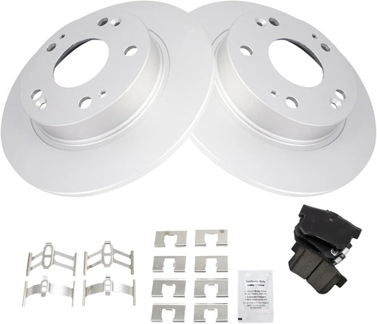 TRQ Rear Brake Pad & Rotor Kit for Acura ILX and Honda Civic