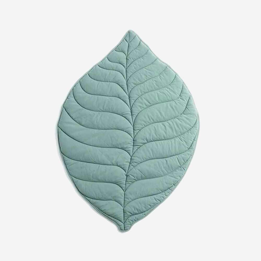 Green Leaf Shaped Baby Blanket Play Mat for Newborns and Kids