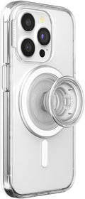 PopSockets iPhone 15 Pro Case with Round Phone Grip - Clear