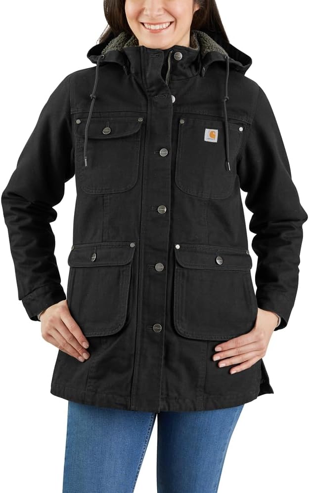 Carhartt Women's Loose Fit Washed Duck Coat for Comfort and Style