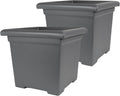Accent Square Plant Pot w/Drainage - Durable Lightweight Planter