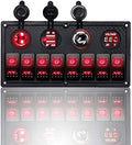 MKING 8 Gang Waterproof Marine Rocker Switch Panel - Dual USB