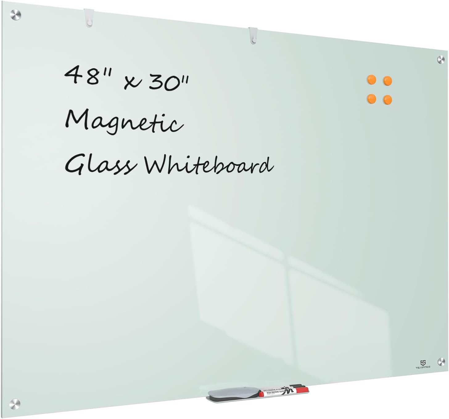 Premium 48 x 30 Inches Glass Dry-Erase Board for Office Use
