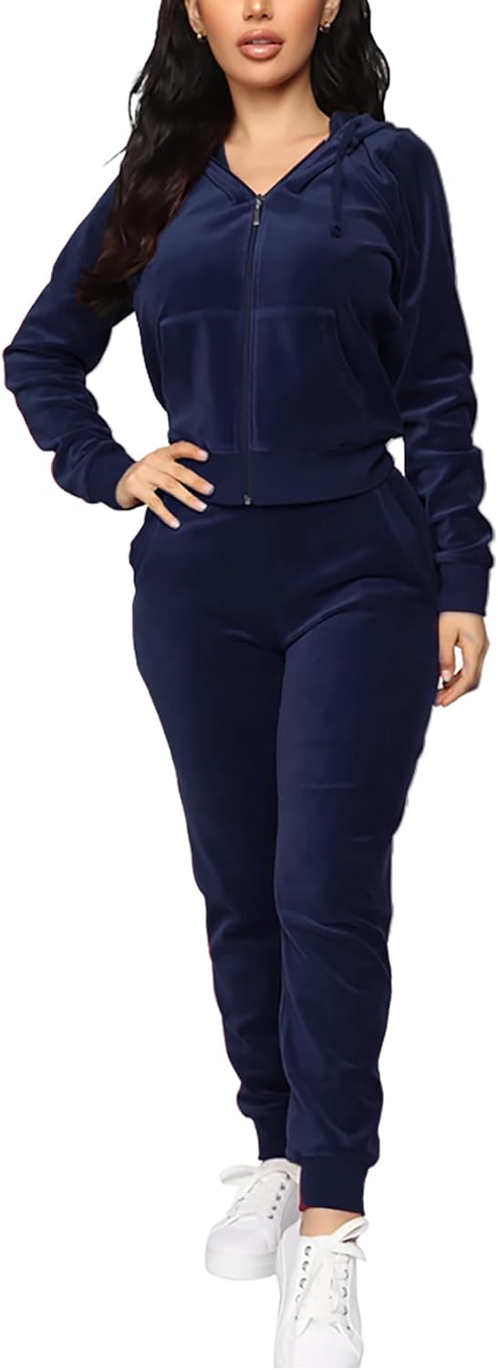 BOGURST Velour Tracksuit Set for Women - Stylish and Comfortable