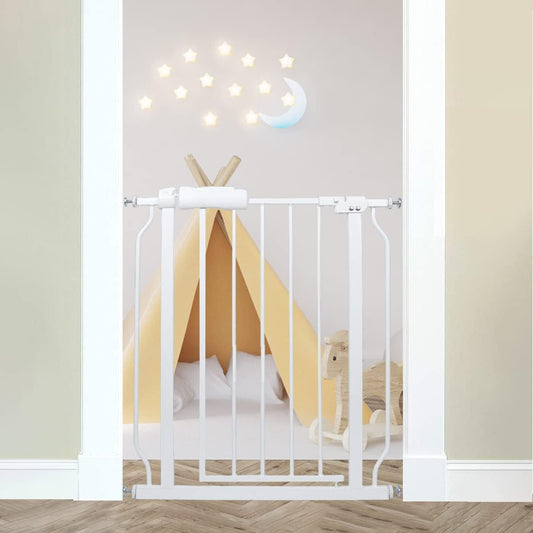 Narrow Baby Gate for Stairs & Doorways - No Drilling Safety Gate