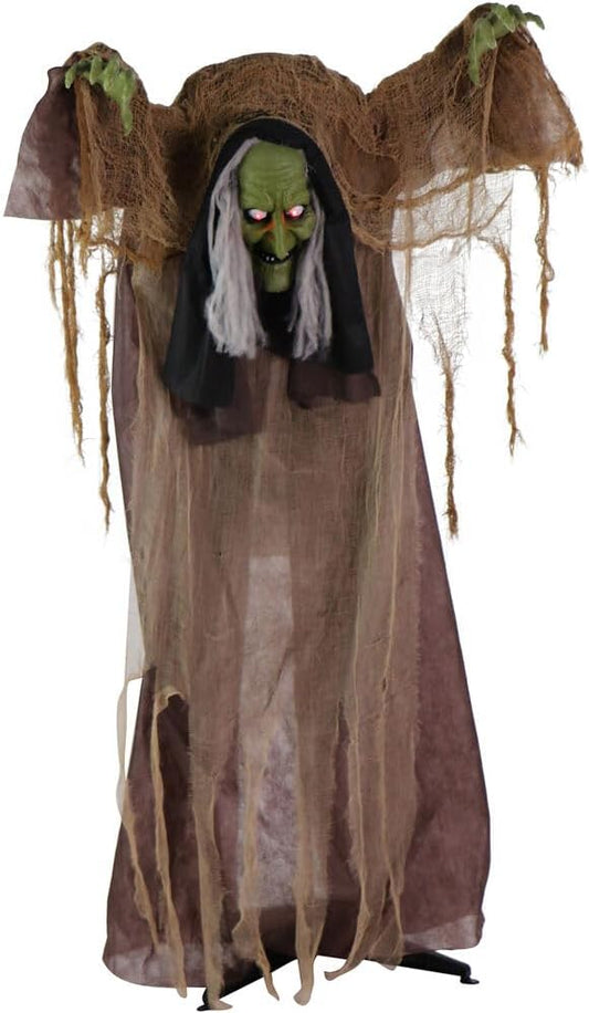 Haunted Hill Farm Talking Hunchback Witch for Spooky Decor