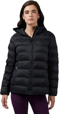 Womens Lightweight Packable Hooded Jacket - Travel Puffer