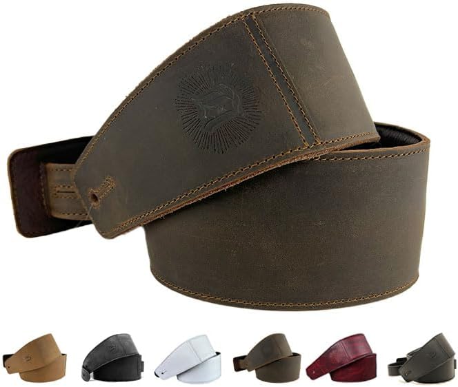 Premium 3 Leather Guitar Strap - Whiskey Brown by Anthology Gear