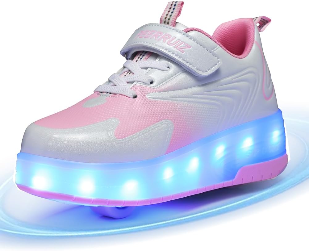 Kids Shoes with Wheels - 4 in 1 Light-Up Roller Sneakers