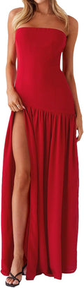 Women Tube Top Mesh Patchwork Maxi Dress - Tiger Stripe Strapless