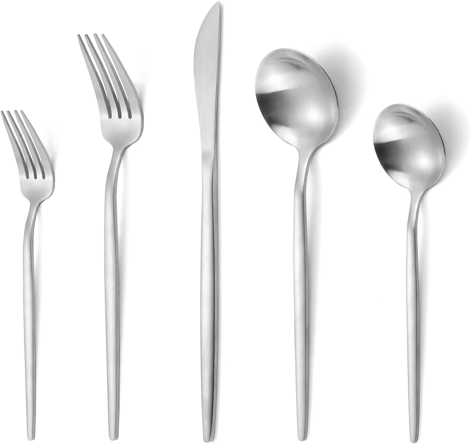 Matte Silverware Set - 40-Piece Stainless Steel Flatware Set