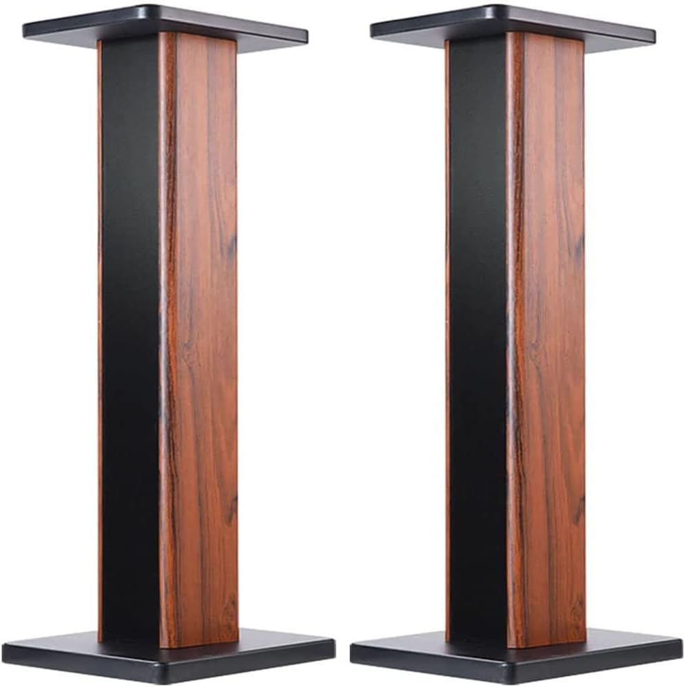Wood Grain Universal Floor Speaker Stands for Home Theater