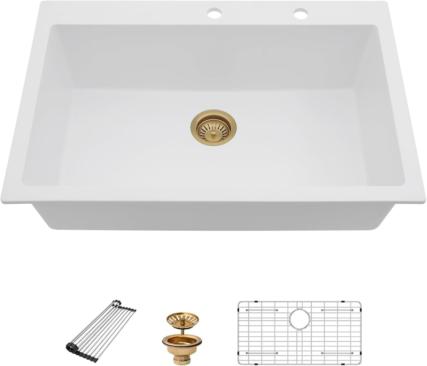 33 Inch Drop In Granite Kitchen Sink for Modern Homes