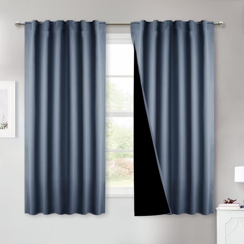 NICETOWN 100% Blackout Curtains for Bedroom and Kitchen