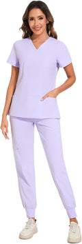 COZYFIT Scrubs for Women Set - Stretch V-Neck Top (Style K7L7)