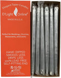 D'light Online 12in Metallic Silver Taper Candles - Clean Burn