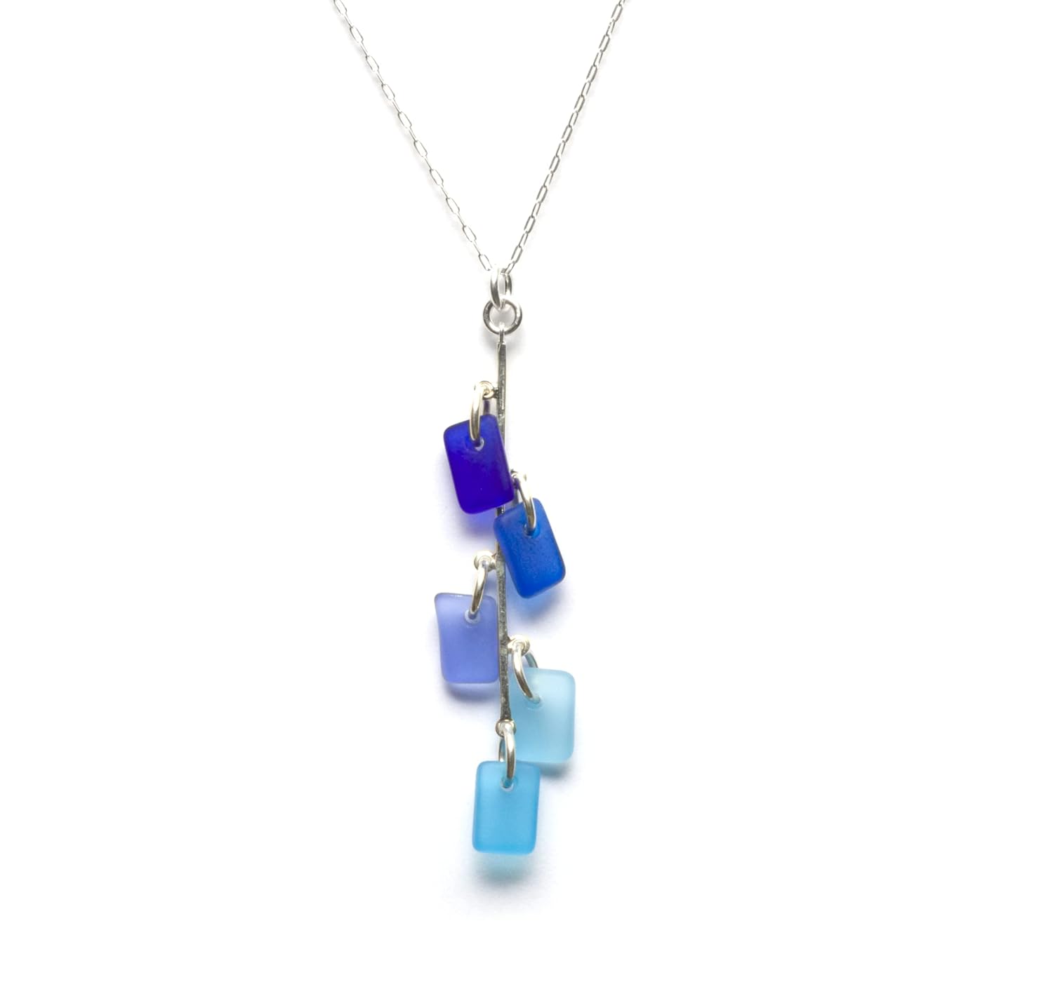 Sea Glass Avalon Pendant with 20in Cable Chain - Handmade Jewelry