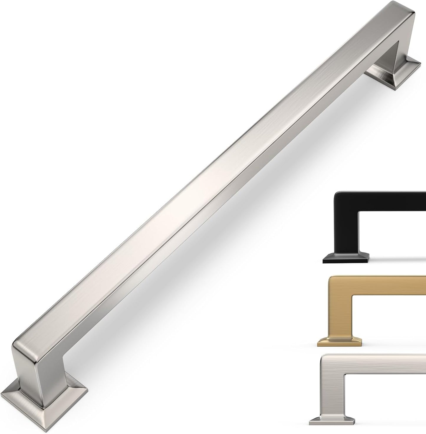 6 Pack 12-3/5 Inch Cabinet Pulls in Brushed Satin Nickel Finish