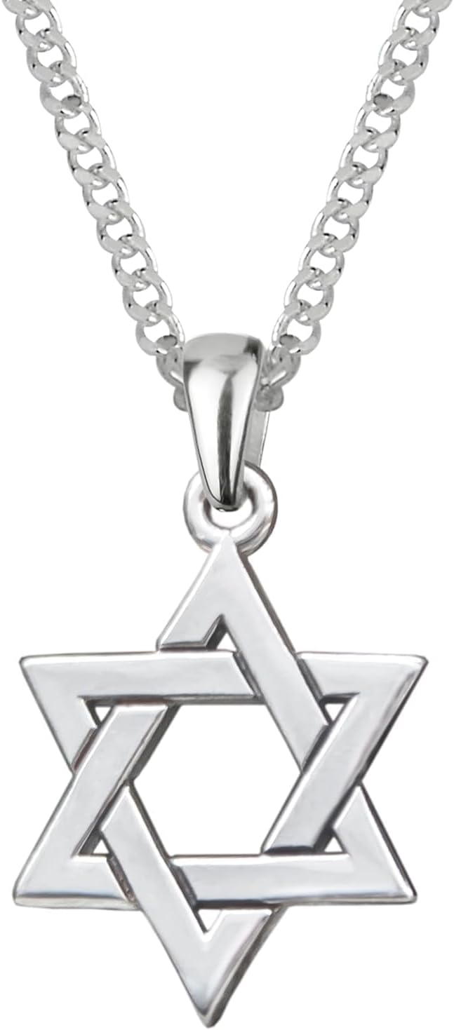 925 Sterling Silver Star of David Necklace for Men Women