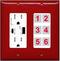 RiteAV 6 Port Custom Wall Plate USB A+C Charger - Clean Cable